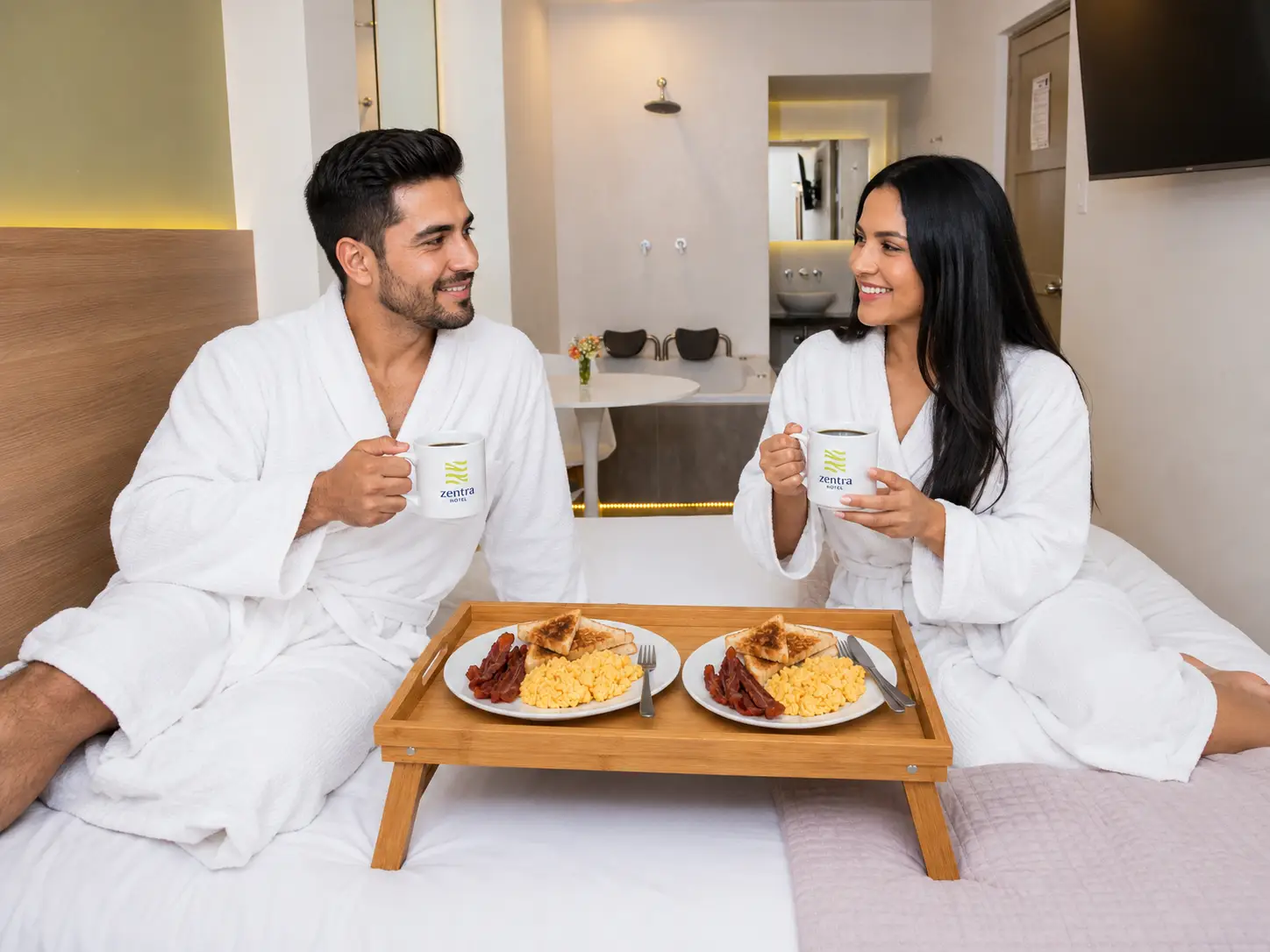 Habitación ejecutiva de Zentra con cama matrimonial.