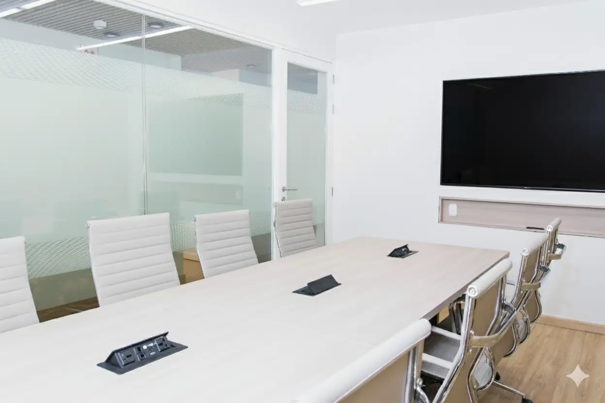 Sala A de Nexus Cowork con estaciones de trabajo compartidas